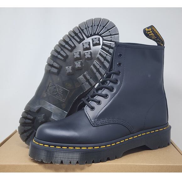 DS Doc Martens 1460 Bex Smooth Leather BLACK Size 8 - Picture 1 of 7